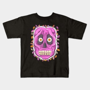 Skeleton Surprised Mask - Día De Los Muertos - The Pink Skull Mask- Nature Lover Kids T-Shirt
